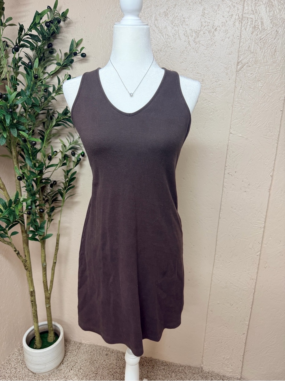 Vintage Victoria's Secret Brown Sleeveless Midi Dress